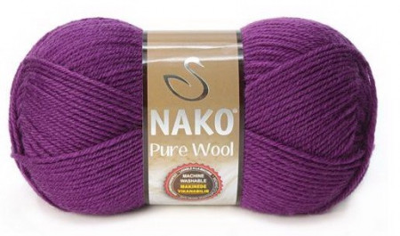 Fir de tricotat sau crosetat - Fire tip mohair din lana 100% Nako PURE WOOL MOV 60