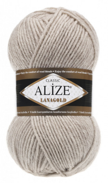 Fir de tricotat sau crosetat - Fire tip mohair din lana 49% si acril 51% Alize Lanagold Bej 152