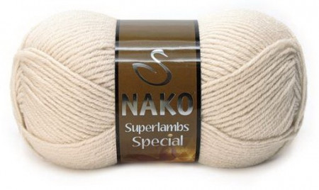 Fir de tricotat sau crosetat - Fire tip mohair din lana 50% si acril 50% Nako Superlambs Special bej 6383
