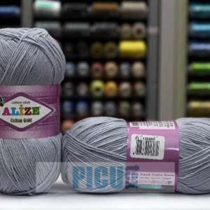 Fir de tricotat sau crosetat - Fir ALIZE COTTON GOLD GRI 21 - Img 2
