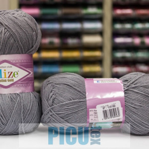 Fir de tricotat sau crosetat - Fir ALIZE COTTON GOLD GRI 87 - Img 2