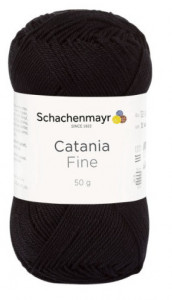 Fir de tricotat sau crosetat - Fir BUMBAC 100% MERCERIZAT CATANIA FINE NEGRU 1001