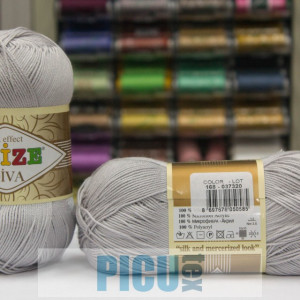 Fir de tricotat sau crosetat - Fir microfibra ALIZE DIVA GRI 168 - Img 2