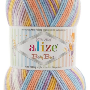 Fir de tricotat sau crosetat - Fire amestec acril anti pilling + bambus ALIZE BABY BEST BATIK 8104