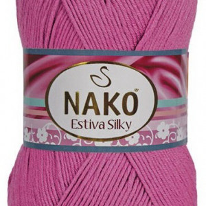 Fir de tricotat sau crosetat - Fire amestec Bumbac + Bambus NAKO ESTIVA SILKY ROZ 12927