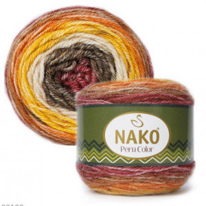 Fir de tricotat sau crosetat - Fire din amestec alpaca, lana si acril Nako Peru Color - COD 32188