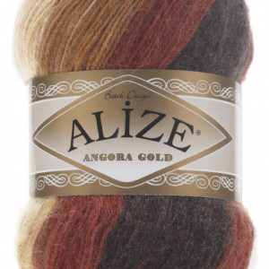 Fir de tricotat sau crosetat - Fire tip mohair din acril Alize Angora Gold Batik degrade 2626