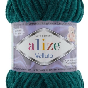 Fir de tricotat sau crosetat - Fire tip mohair din acril ALIZE VELLUTO VERDE 426