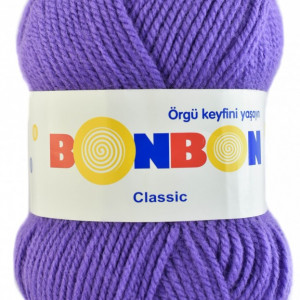 Fir de tricotat sau crosetat - Fire tip mohair din acril BONBON CLASIC MOV 98241