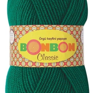 Fir de tricotat sau crosetat - Fire tip mohair din acril BONBON CLASIC VERDE 98325