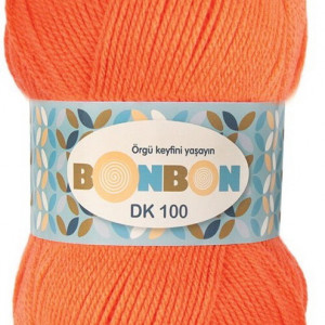 Fir de tricotat sau crosetat - Fire tip mohair din acril BONBON DK PORTOCALIU 98212