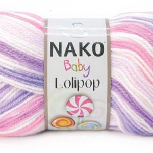 Fir de tricotat sau crosetat - Fire tip mohair din acril degrade Nako Lolipop mix 80434