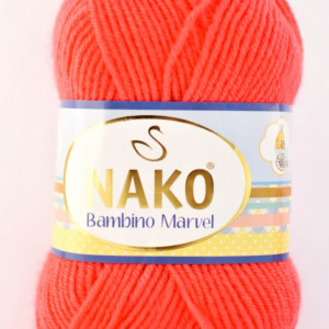 Fir de tricotat sau crosetat - Fire tip mohair din acril Nako Baby MARVEL PORTOCALIU 5874