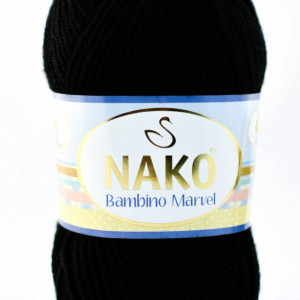 Fir de tricotat sau crosetat - Fire tip mohair din acril Nako Baby MARVEL NEGRU 217