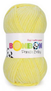 Fir de tricotat sau crosetat - Fire tip mohair din acril NAKO BONBON PANDA BABY GALBEN 3093