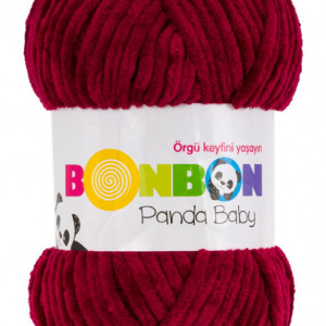 Fir de tricotat sau crosetat - Fire tip mohair din acril NAKO BONBON PANDA BABY ROSU 3089