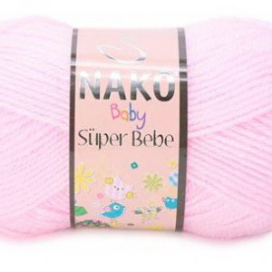 Fir de tricotat sau crosetat - Fire tip mohair din acril Nako SUPER BEBE ROZ 23069