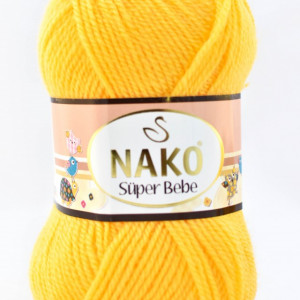 Fir de tricotat sau crosetat - Fire tip mohair din acril Nako SUPER BEBE GALBEN 184