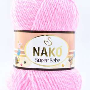 Fir de tricotat sau crosetat - Fire tip mohair din acril Nako SUPER BEBE ROZ 21290