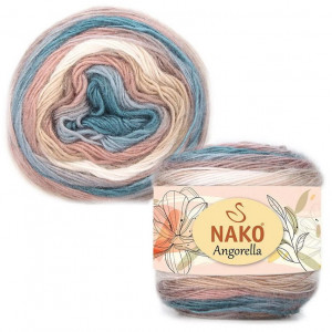 Fir de tricotat sau crosetat - Fire tip mohair din acril premium Nako ANGORELLA DEGRADE 87576