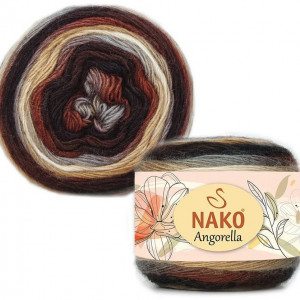 Fir de tricotat sau crosetat - Fire tip mohair din acril premium Nako ANGORELLA DEGRADE 87578