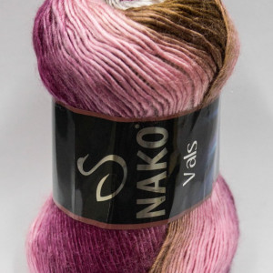 Fir de tricotat sau crosetat - Fire tip mohair din acril premium Nako VALS DEGRADE 86330