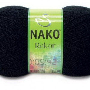 Fir de tricotat sau crosetat - Fire tip mohair din acril premium Nako REKOR NEGRU 217