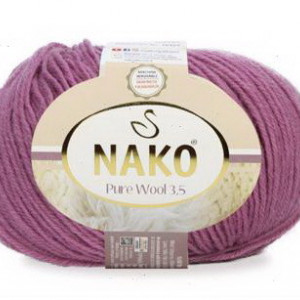 Fir de tricotat sau crosetat - Fire tip mohair din lana 100% Nako PURE WOOL 3,5 MOV 12350