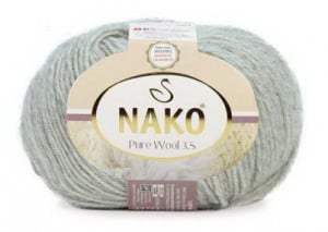 Fir de tricotat sau crosetat - Fire tip mohair din lana 100% Nako PURE WOOL 3,5 GRI 195