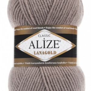 Fir de tricotat sau crosetat - Fire tip mohair din lana 49% si acril 51% Alize Lanagold Bej 584