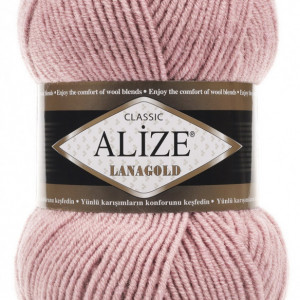 Fir de tricotat sau crosetat - Fire tip mohair din lana 49% si acril 51% Alize Lanagold Pudra 161