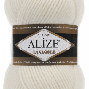Fir de tricotat sau crosetat - Fire tip mohair din lana 49% si acril 51% Alize Lanagold Cream 62