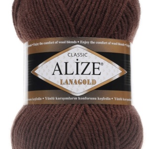 Fir de tricotat sau crosetat - Fire tip mohair din lana 49% si acril 51% Alize Lanagold Maro 994