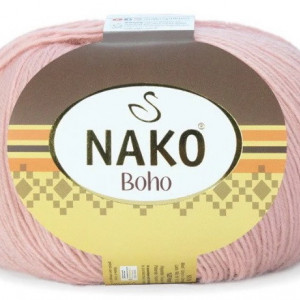 Fir de tricotat sau crosetat - Fire tip mohair din lana si polyamida Nako BOHO PUDRA 12538