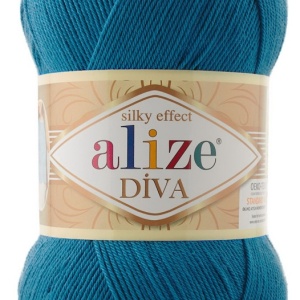 Fir de tricotat sau crosetat - Fir microfibra ALIZE DIVA ALBASTRU 637