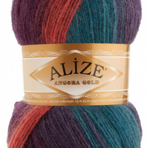 Fir de tricotat sau crosetat - Fire tip mohair din acril Alize Angora Gold Batik degrade 7563