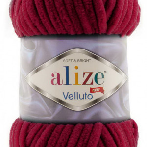 Fir de tricotat sau crosetat - Fire tip mohair din acril ALIZE VELLUTO ROSU 107 - Img 2