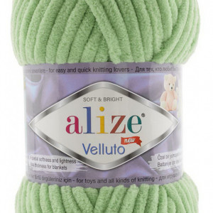 Fir de tricotat sau crosetat - Fire tip mohair din acril ALIZE VELLUTO VERDE 103