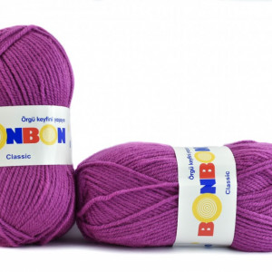 Fir de tricotat sau crosetat - Fire tip mohair din acril BONBON CLASIC MOV 98402 - Img 2