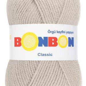 Fir de tricotat sau crosetat - Fire tip mohair din acril BONBON CLASIC GRI 98330