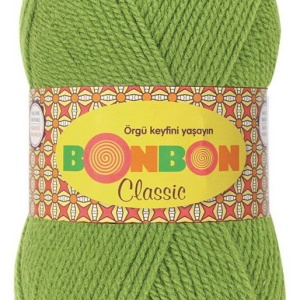 Fir de tricotat sau crosetat - Fire tip mohair din acril BONBON CLASIC VERDE 98204