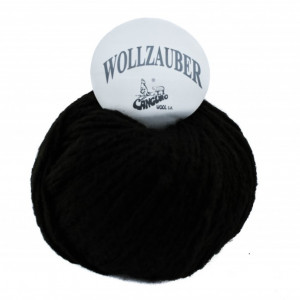 Fir de tricotat sau crosetat - Fire tip mohair din acril CANGURO - Wollzauber NEGRU 0