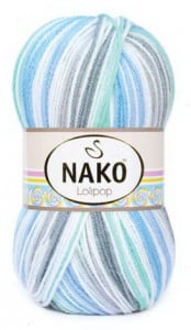 Fir de tricotat sau crosetat - Fire tip mohair din acril degrade Nako Lolipop degrade 81957