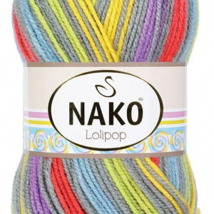 Fir de tricotat sau crosetat - Fire tip mohair din acril degrade Nako Lolipop degrade 81959