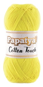Fir de tricotat sau crosetat - Fire tip mohair din acril Kamgarn Papatya Cotton Touch GALBEN COD 850