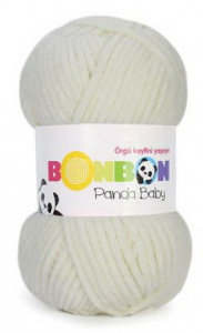Fir de tricotat sau crosetat - Fire tip mohair din acril NAKO BONBON PANDA BABY CREAM 3084