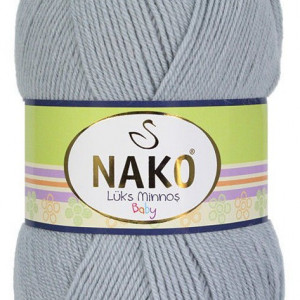 Fir de tricotat sau crosetat - Fire tip mohair din acril NAKO LUKS MINNOS GRI 5378