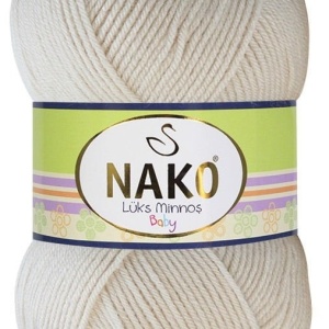 Fir de tricotat sau crosetat - Fire tip mohair din acril NAKO LUKS MINNOS BEJ 6690