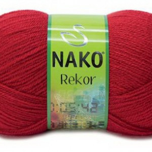 Fir de tricotat sau crosetat - Fire tip mohair din acril premium Nako REKOR ROSU 251