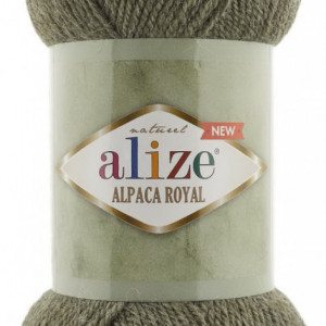 Fir de tricotat sau crosetat - Fire tip mohair din alpaca 15%, lana 30%, acril 55% Alize Alpaca Royal New KAKI 577